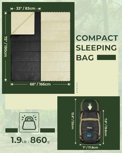 Sleeping Bag: Ohuhu Summer Sleeping Bag Adult 15°C ~ 25°C Compact Ultralight Adult for Camping, Hiking, Trekking, Outdoor Hiking - Image 3