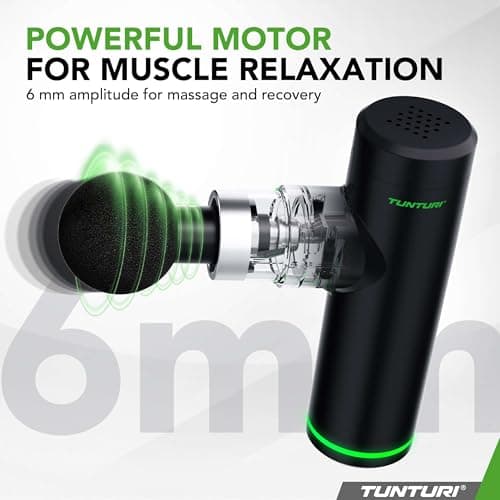 Tunturi Massage Gun Mini - Massage Device - Massage Gun - Rechargeable - 4 Accessories and Case Included - Image 6