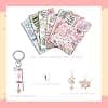 Decorative Accessories Set for Kindle Paperwhite 11th/12th Generation, 6 Decorative Paper Cards, 2 USB-C Dust Plugs with Charms, Pink Pendant Key Ring for Kindle E-Reader, Gift Reading - Image 5