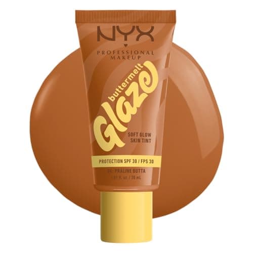 NYX Professional Makeup - Moisturizing Foundation SPF30 - Long-lasting for up to 12 hours - 93% Care Ingredients - Vegan Formula - Buttermelt Glaze Tint - Shade : Praline Butta - 30 ml - Image 2