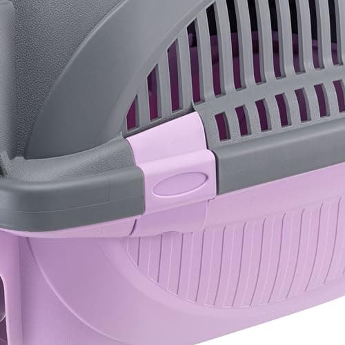Ferplast Caisse de Transport Chat RIDER, Cage de Transport Chiens Petits et Chats jusqu'à 7 kg, Porte Transparente Antichoc, Fentes d'aération, Boite Panier Transport, 34 x 50,7 x h 30 cm, Rose - Image 7