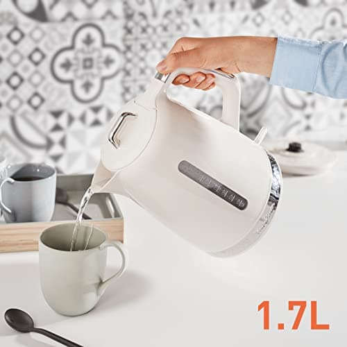 Moulinex Electric Kettle, 1.7 L, Vintage Ivory Design, 360° Swivel Base, 2400 W Fast Boil, Automatic Shut-off, Water Level Indicators, Anti-Limescale Filter, Sun BY320A10 - Image 5