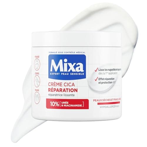 Mixa Expert Peau Sensible - Crème Cica Réparation - Réparation Effet Longue Durée - Peaux Très Sèches et Rugueuses - Visage, Corps, Mains - Hypoallergénique - 400ml - Image 2