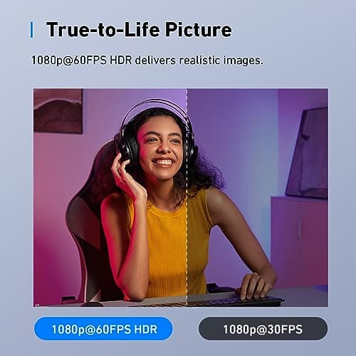 AnkerWork C310 Webcam, 4K Webcam, 12 Megapixel, Auto Focus AI, AI Noise Cancellation Microphone, Privacy Cache and Adjustable Field of View, 1080P 60 FPS HDR, for Calls and Live - Image 4