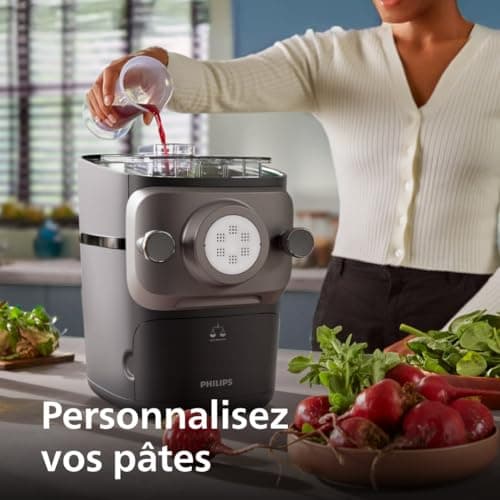 Philips Pasta Machine Series 7000 - ProExtrude Technology, Automatic Weighing, 8 Shape Discs, Perfect Dough, Easy Clean, Up to 8 Servings, Black (HR2665/93) - Image 7