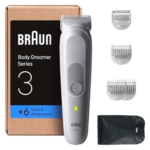 Braun Body Groomer Series 3 Body Groomer + 6 Shaving Tools with SkinGuard Protection, 80 Min Battery Life, Gentle for Sensitive Areas, Shave and Mow, Waterproof, BG3575, Grey - Image 3