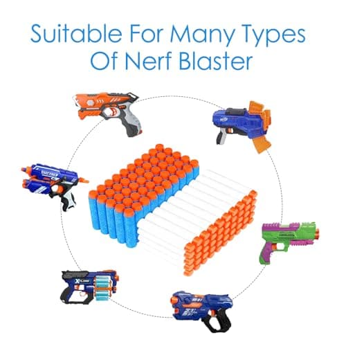Balles Nerf, 200 fléchettes Nerf, 7,2 cm Balles Pistolet Jouet ParaNerf Series Blasters, Fléchettes en Mousse de Recharge, NerfDarts pour Blaster, Cadeau de fête - Image 5