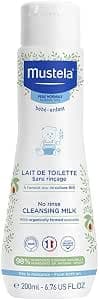 Mustela Organic Perseose Avocado Lotion for Face, Body, Change, Infants, Children, Suitable for the Whole Family - Cleans without rinsing, 98% ingredients of natural origin (200 ml)