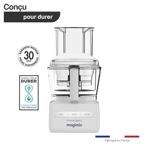 Magimix Multifunctional Kitchen Processor 3200 Bowl 2.6L Plus Citrus Press - Chopper, Blender - Professional Silent Motor - Made in France - White - Image 3