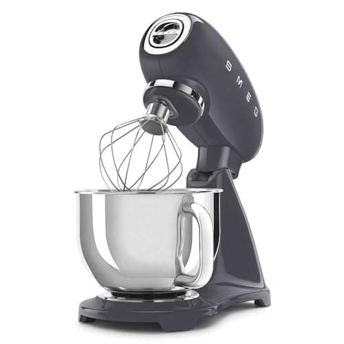Smeg, SMF03GREU Pastry Processor, 10 Speed Levels, Step-On Function, Bowl 4.8 L, Safety Motor Lock, 3 Beaters, Hook and Lid Included, 800 W, Grey - Image 4
