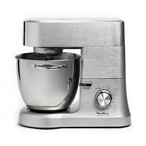 Moulinex Pastry Processor, XXL Stainless Steel Bowl 6.7 L, 1500 W, 10 Speeds + Pulse Function, Cast Aluminium Body, Premium Pastry Kit, Masterchef Grande Grey QA810D01 - Image 4