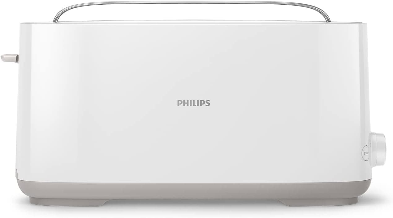 Philips Toaster - Large Slot, 8 Settings, Pastry Warmer, Defrosting, Cold Walls, Elevation, Automatic Shutdown, White (HD2590/00) - Image 1