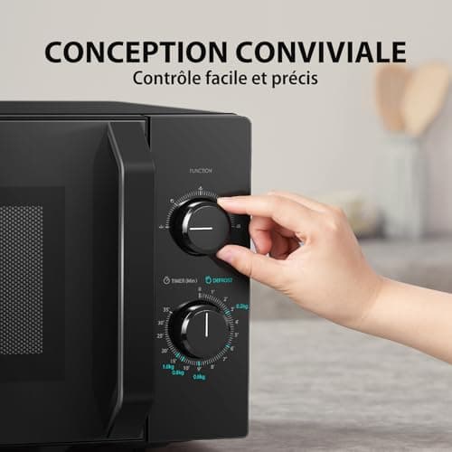 Toshiba Microwave 20L MW2-MM20P(BK), Microwave on Stand, 800W, 5 Power Levels, with Easy Defrost, LED Lighting inside, Black - Image 7