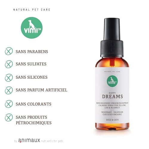animaux vimi – Happy Dreams I Spray for the Basket and the Environment for Dogs and Cats I Calming Effect and Feeling of Wellness thanks to Rosemary and Valerian - Image 5