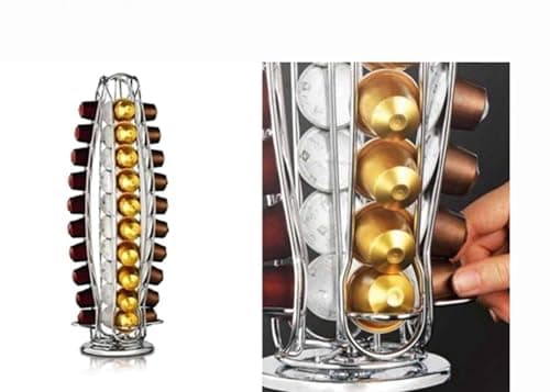 Exzact Coffee Capsule Holder Compatible with Nespresso (40 x Capsules) - Nespresso Classic Coffee Capsule Holders - Rotating Stand - Image 5