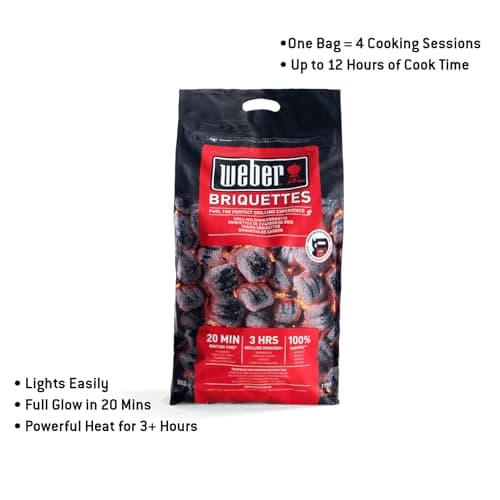 Weber Briquettes (8 kg), for a long and constant combustion, ideal for long grilling of food, 100% natural wood, EU product, sustainably obtained, FSC certified (17591) - Image 4