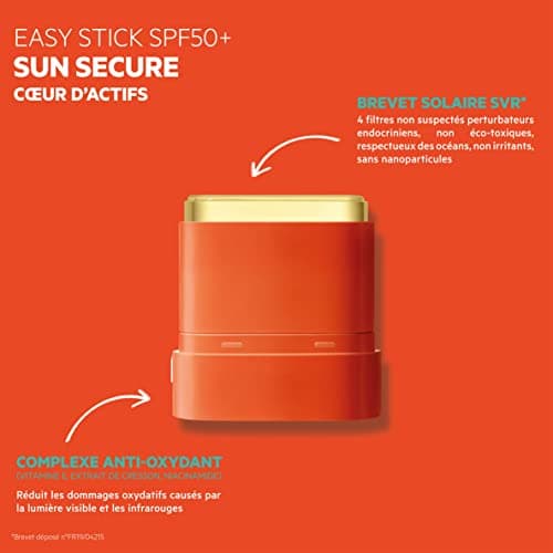 SVR - Sun Secure Easy Stick SPF50+ - Invisible sun stick for sensitive areas – Very high UVA, UVB, infrared & visible light protection – Sensitive skin – Antioxidants, Vitamin E – 10 g - Image 4