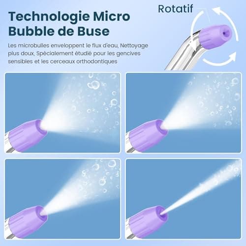 Portable Water Flosser Dental Jet Water Flosser, Oral Irrigator 5 Modes and 8 Nozzles, 300ml Tank, USB Charged, IPX7 Waterproof, Sensitive Gum (Black) - Image 5