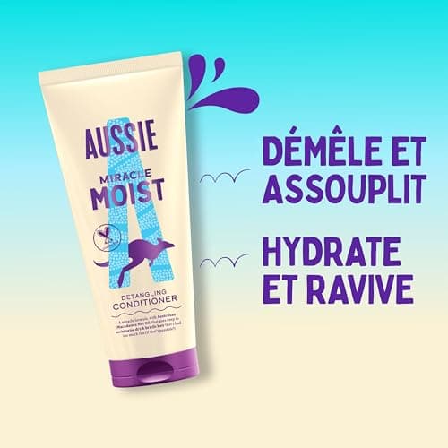 Aussie Miracle Moist Detangling Conditioner 1000ml, Moisturizing Formula to Revitalize and Restore Dry and Fragile Hair, Vegan - Image 3
