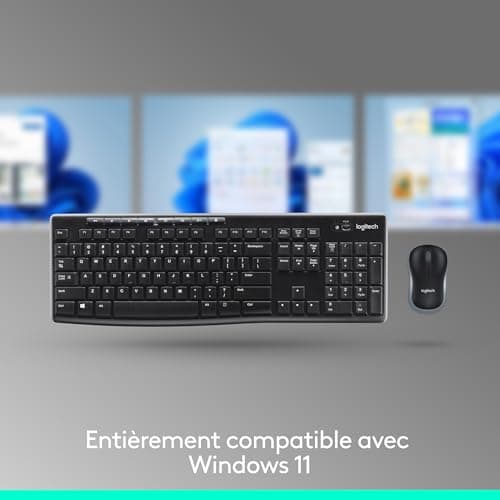 Logitech MK270 Combo Clavier Souris sans Fil pour Windows, Connexion 2.4 GHz, Souris sans Fil Compacte, 8 Touches de Raccourci/Multimédia, Batterie Longue Durée 2 Ans, PC/Portable, AZERTY Français - Image 5