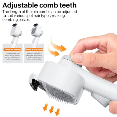 Cat Brush with Release Button,Long Haired Cat Brushes,Furminator for Cats,Comb for Removing Dead Pet Hair (White) - Image 7
