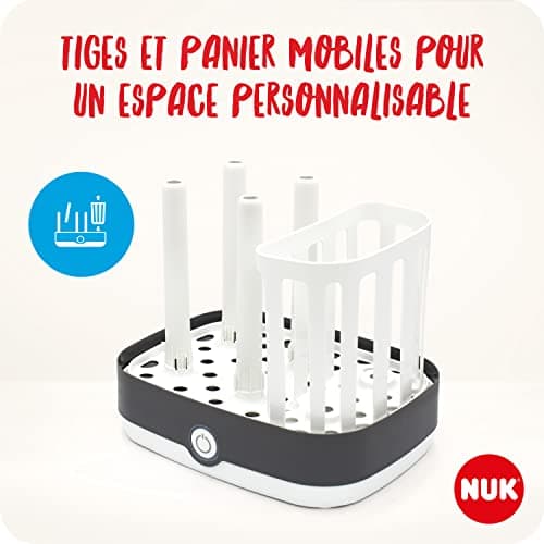 NUK Vario Express Bottle Sterilizer | Steam Sterilises Up to 6 Bottles and Accessories in 6 Minutes | Auto Shut-Off | Removable Basket and Stems | 2 Pin EU Plug - Image 5