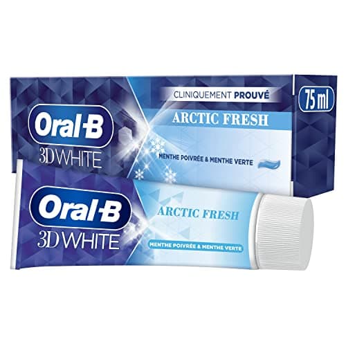Oral-B 3D White Arctic Fresh Dentifrice Éliminant Des Taches Pour Des Dents Plus Blanches Dès Le Premier Brossage, Doux Pour L’Émail, Arôme Menthe Poivrée Et Menthe Verte, 75ml - Image 3