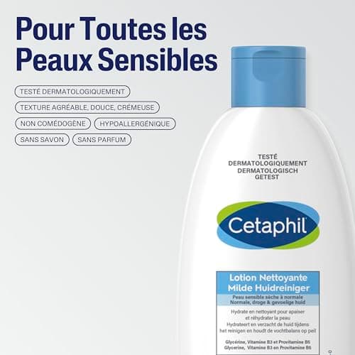 Cetaphil Cleansing Lotion, 200 ml, Face and Body Cleansing Lotion, Dry to Normal Sensitive Skin, Niacinamide, Panthenol and Gycerin Moisturizing, Soap Free - Image 4