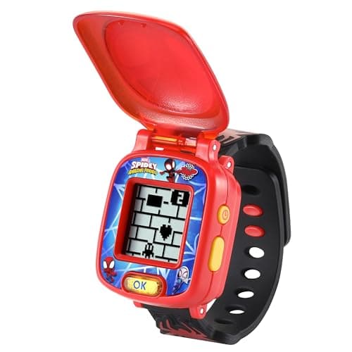 VTech - Spin Interactive Game Watch - Spidey Children's Watch with Animated Screen, Adjustable Strap, 9 Dials, 4 Educational Games - Marvel Toy - Gift for Children from 3 Years to 7 Years - French - Image 4
