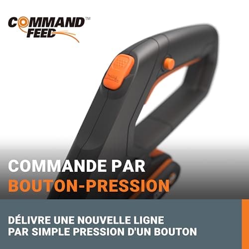 WORX Coupe Bordure sans Fil avec Batterie Ø30cm WG163E.2 Coupe-Herbe Débroussailleuse Batterie Électrique avec 1pc 2.0Ah 20V Powershare 1.65mm 3m Fil Tête Rotative à 90° Manche Télescopique - Image 6