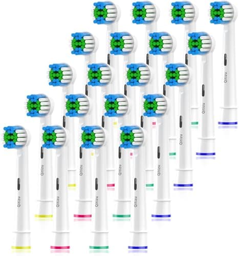 Qitizu Brossette de Rechange Compatible avec Braun Oral-b Brosse à Dents Electriques, Tete Brosse a Dent Pour Oral b Pro, Smart, Vitality, Genius, Advance Power, 20 Blanc - Image 2