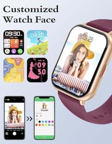 RUIMEN Women's Smart Watch Bluetooth Call Multiple Sports Modes Smart Notifications Menstrual Cycle Monitoring Music Control Personalized Watch Dial Purple - Image 7