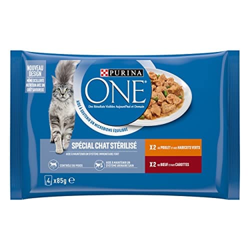 PURINA ONE | Benefits | Sterilized Adult Cat | Helps Control Weight and Maintain a Healthy Urinary System | Tapered in Sauce | Chicken, Beef | Fresh Sachets | Pack of 12 x (4 x 85g) - Image 3