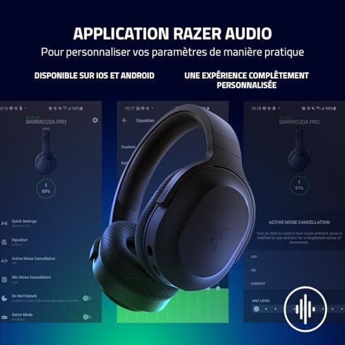 Razer Barracuda X - Casque Gaming sans Fil Multiplateforme (SmartSwitch Dual sans Fil, Design Ergonomique, TriForce 40mm, Microphone Cardioïde, Contrôles sur Casque, Batterie de 50h, USB-C) Noir - Image 8