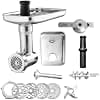 Food Processor Meat Grinder Stainless Steel with Perforated Discs, Chopper Knife, Sausage Filling Tube, Cookie Cutter Compatible with Kenwood - Image 2