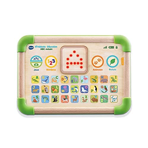 VTech - ABC Nature Educational Tablet, Partially Wooden Interactive and Sensory Children's Tablet, Alphabet Animal Learning Toy, Baby Girl and Boy Gift from 1 Year - Content in French - Image 2