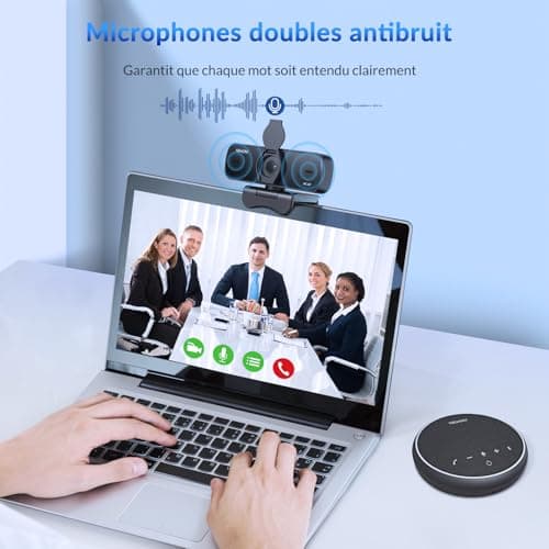 4K Webcam for PC with Sony Sensor, Auto Focus and Privacy Coverage, Ultra HD 4K Streaming Camera, 2 Microphones with Noise Erase, USB Plug & Play, 77° FOV, Webcam for - Image 6