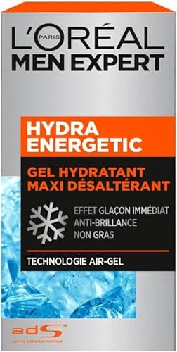L'Oréal Men Expert - Gel Hydratant Visage pour Homme - Soin Maxi Désaltérant - Effet Glaçon Rafraîchissant - Technologie Air-Gel - Tous Types de Peaux - Hydra Energetic - 50 ml - Image 3