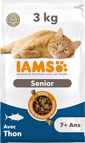IAMS Advanced Nutrition for Senior Cats 7 Years + 100% Complete & Balanced Tuna Food - Strengthens Joints & Heart - Non-GMO Artificial Flavour Colouring - Resealable Bag 3 kg - Image 3