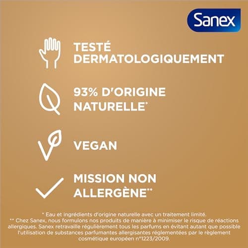 SANEX - Gel douche hypoallergénique Zéro% Sensitive - hydratation pendant 8 heures - testé sous contrôle dermatologique -Lot de 2 X 475 mL - Image 8