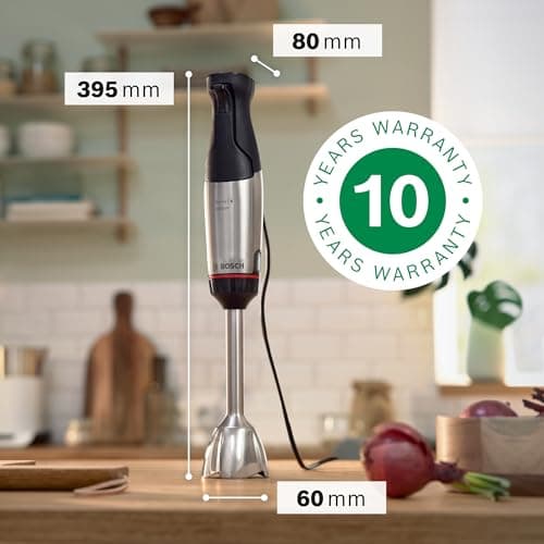 Bosch, Hand Blender, ErgoMaster 6 Series, 1000 Watt Air Cooled Motor, Variator, QuattroBlade Pro Mixing System, Accessories Included, MSM6M652 - Image 4