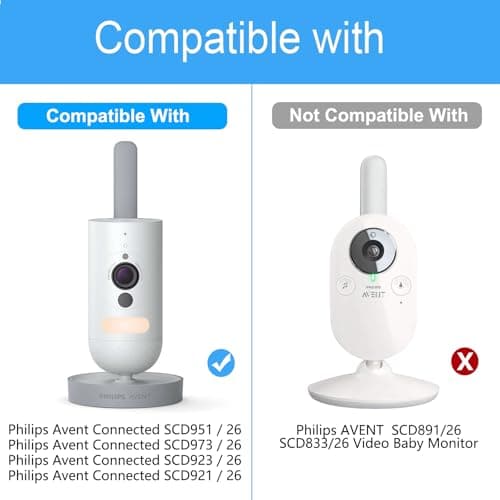BECEMURU Versatile Flexible Twist Mount with 1/4 Screw Connector Dock Compatible with Philips Avent Connected Baby Video Monitor SCD923/26 - Image 5