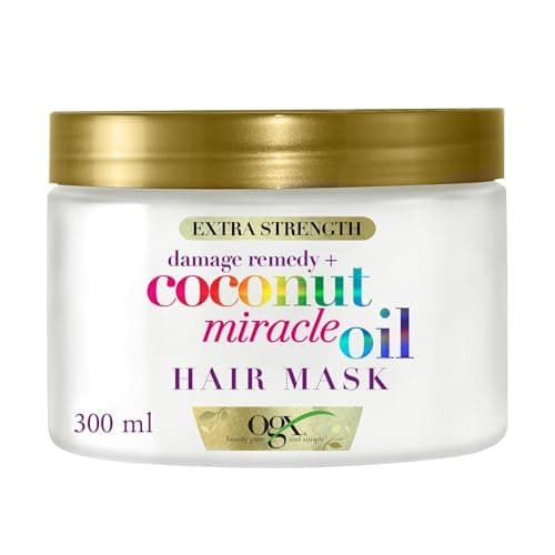 OGX | Masque Cheveux Extra Strength Damage Remedy + Coconut Miracle Oil (pot de 300 ml) – Soin cheveux à l'huile de noix de coco pour cheveux abîmés – Masque hydratant sans parabènes - Image 3