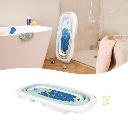Badabulle Foldable Baby Bath – Ultra Compact – 35 L – Non-slip Feet – Drain Plug & Temperature Indicator – Handle for Transport and Drying - Image 4