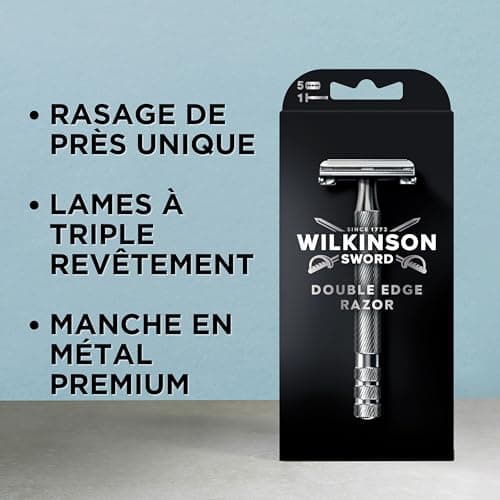 Wilkinson Sword - The Edger Barber's Style - Men's Razor - Safety Razor + 5 Double Edged Blades - Image 4