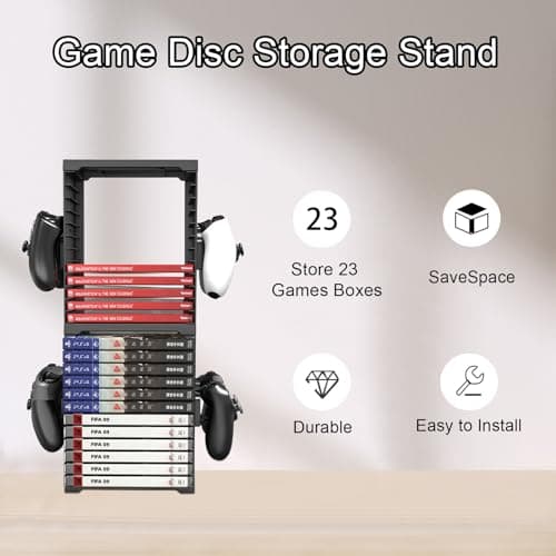 Storage Tower, Storage Tower for 24 Games, Storage Tower Compatible with PS5/PS4/Xbox Series X/Xbox One/Nintendo Switch - Image 3
