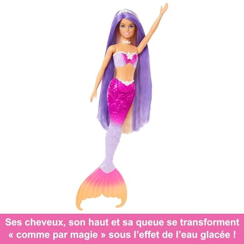 Barbie HRP97 "Malibu" Mermaid Doll Pink Hair Styling Accessories Pet Dolphin Colour Changing Function Child Toy Age 3+ - Image 5
