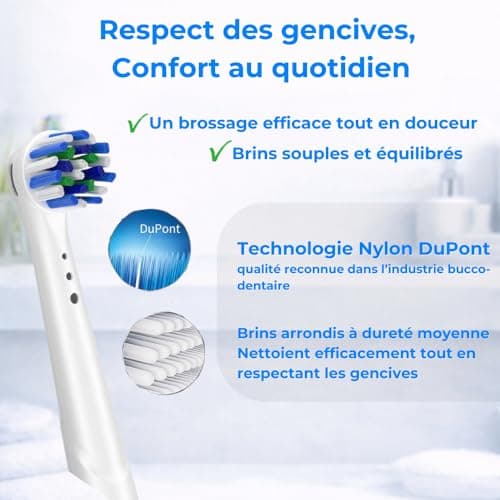 16 Replacement Brushes Compatible with Braun Oral-B - For Pro/Vitality/Genius/Smart (except iO/Pulsonic) - 4 Types: CrossAction, Precision, Interdental, Sensitive - Image 4