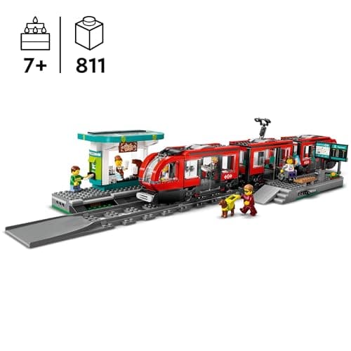 LEGO City Tram with Stop (60423): Rail Extension (60205) - Part of 2024 New Arrivals, Train with Station and Rails - Image 8