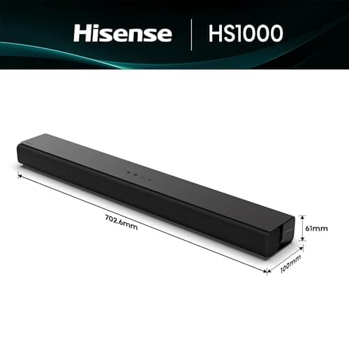 Hisense HS1000 - Barre de Son 2.0 CH, 120W Max, Dolby Audio & DTS Virtual:X, Bluetooth 5.3, HDMI Arc, Optique, 4 Haut-parleurs Intégrés, Noir - Image 6